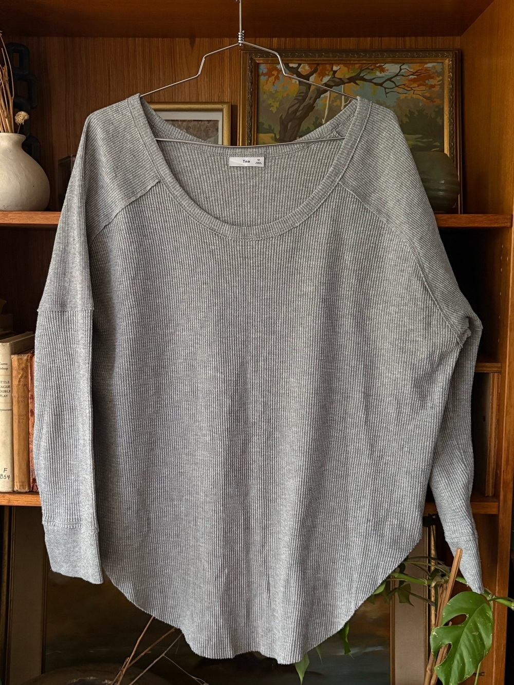 TNA Waffle Knit Oversize Raglan Long Sleeve M